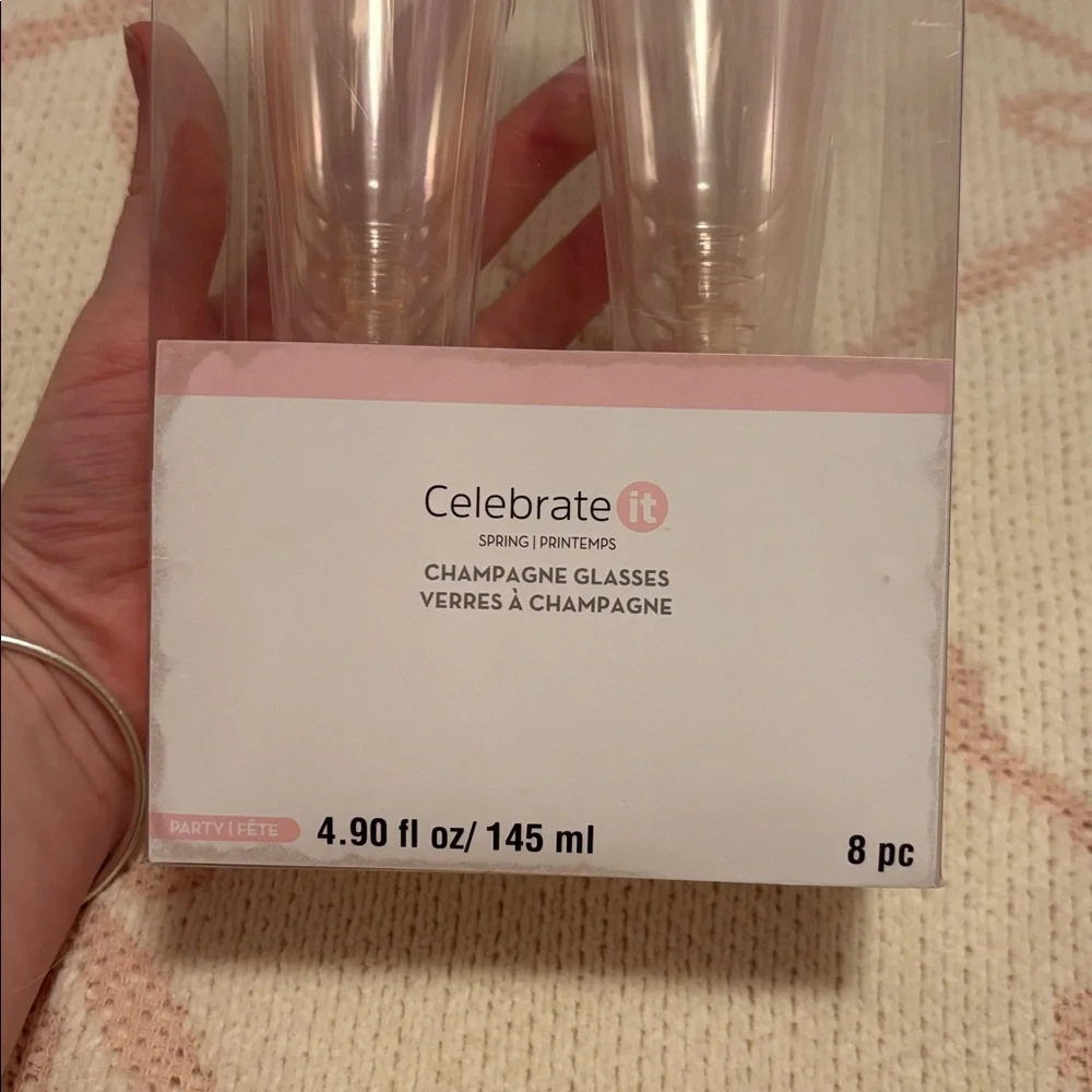 Pink Plastic Champagne Glasses
